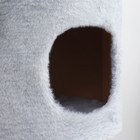 Домик для кошек с когтеточкой "Круглый с площадкой", 52 х 52 х 95 см, серый - Фото 4