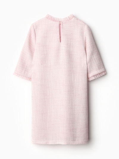 Платье нарядное для девочки MINAKU: PartyDress с воротником, розовое, рост 152-158 см