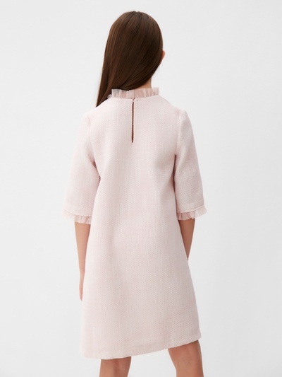 Платье нарядное для девочки MINAKU: PartyDress с воротником, розовое, рост 152-158 см
