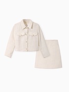 Комплект для девочки (жакет и юбка) MINAKU: PartyDress, белый, рост 122 см - Фото 11