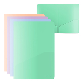 Папка-уголок ErichKrause 'Matt Pastel Bloom', A4, с 2 карманами, непрозрачный, в пакете, МИКС