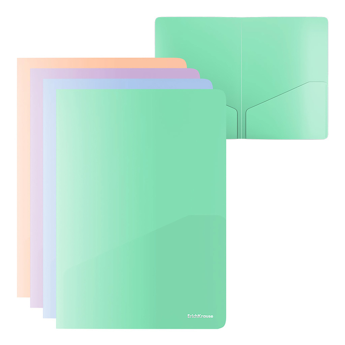 Папка-уголок ErichKrause "Matt Pastel Bloom", A4, с 2 карманами, непрозрачный, в пакете, МИКС - Фото 1