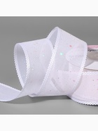 Лента декоративная, с глиттером, 38 мм, 9±0.5 м, белая, радужная - Фото 2