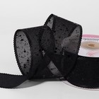 Лента декоративная, с глиттером, 38 мм, 9 ± 0,5 м, цвет чёрный - Фото 1