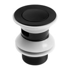 Донный клапан ZEIN, 1 1/4", маленькая кнопка, с переливом, для раковины, черный - фото 320786074