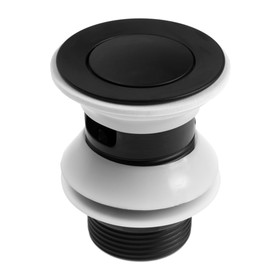 Донный клапан ZEIN, 1 1/4', маленькая кнопка, с переливом, для раковины, черный
