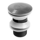 Донный клапан ZEIN engr, большая кнопка, с переливом, нержавеющая сталь, черный - Фото 4