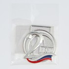 Медаль призовая 194 диам 3.5 см. 2 место, триколор. Цвет сер. Без ленты - фото 4014593