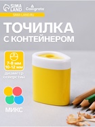 Точилка Calligrata «Пастель», двойная, с контейнером, МИКС - Фото 1