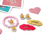 Комплект детский «Выбражулька» 5 предметов: 2 заколки, клипсы, браслет, кольцо, цветной - Фото 2