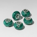 Шарм бусина «Конфетти» лайм, зелёная - Фото 1