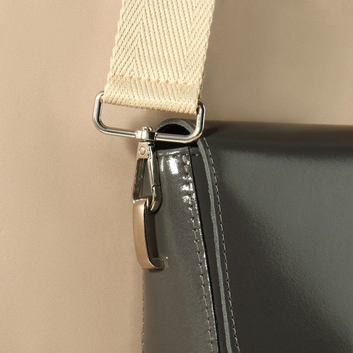 Ручка для сумки, стропа, с карабинами, 139 ± 3 × 3,8 см, цвет бежевый