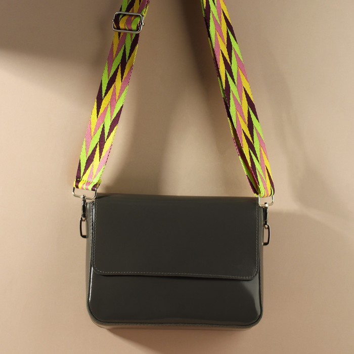 Ручка для сумки «Орнамент косичка», стропа, с карабинами, 139 ± 3 × 3,8 см, цвет разноцветный