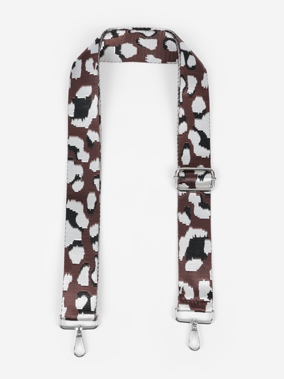 Ручка для сумки «Леопард», стропа, с карабинами, 139±3×3.8 см, молочная, коричневая