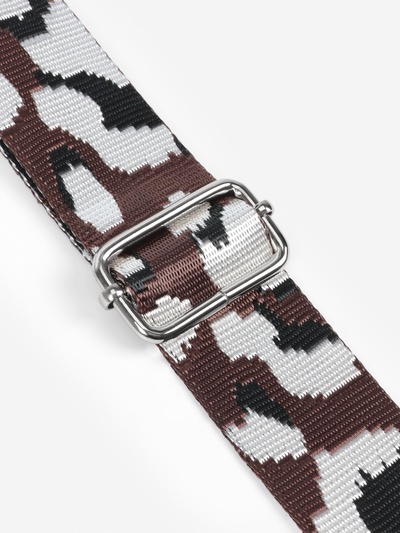 Ручка для сумки «Леопард», стропа, с карабинами, 139±3×3.8 см, молочная, коричневая