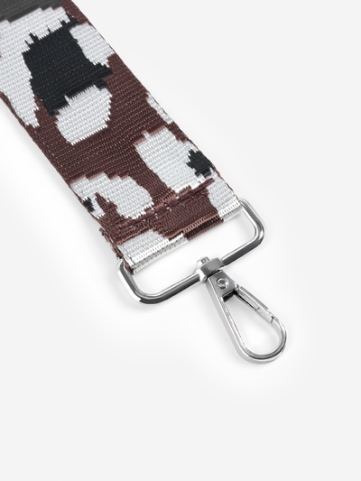 Ручка для сумки «Леопард», стропа, с карабинами, 139±3×3.8 см, молочная, коричневая