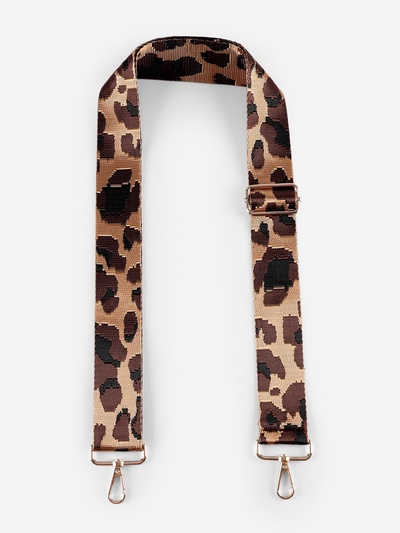 Ручка для сумки «Орнамент леопард», стропа, с карабинами, 139 ± 3×3.8 см, цвет коричневый