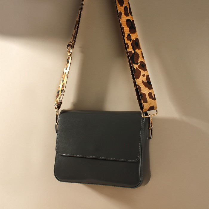 Ручка для сумки «Орнамент леопард», стропа, с карабинами, 139 ± 3 × 3,8 см, цвет коричневый