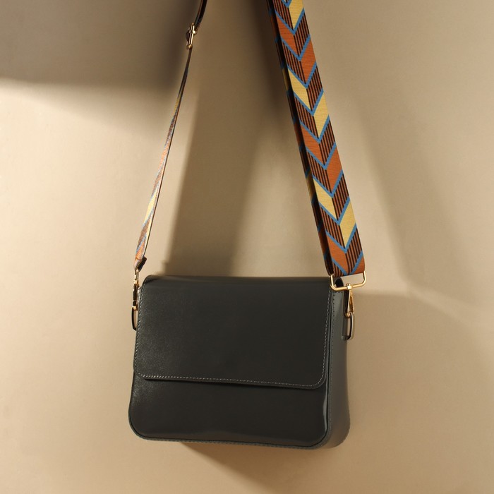 Ручка для сумки «Орнамент стрелки», стропа, с карабинами, 139 ± 3 × 3,8 см, цвет бежевый/коричневый