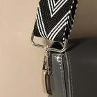 Ручка для сумки «Стрелки тройные», с карабинами, 139 ± 3 × 3,8 см, цвет чёрный/белый - фото 8523141