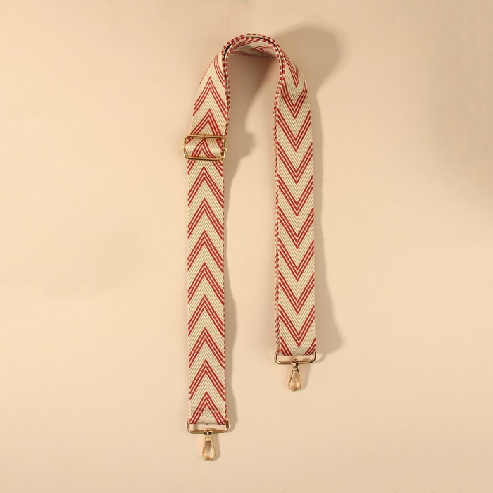 Ручка для сумки «Стрелки тройные», с карабинами, 139 ± 3 × 3,8 см, цвет белый/красный