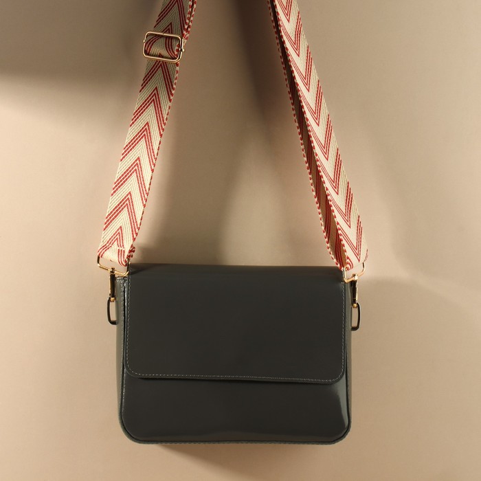 Ручка для сумки «Стрелки тройные», с карабинами, 139 ± 3 × 3,8 см, цвет белый/красный