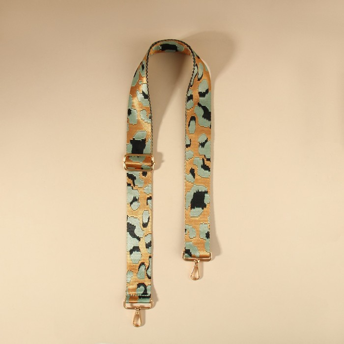 Ручка для сумки «Орнамент леопард», стропа, с карабинами, 139 ± 3 × 3,8 см, цвет голубой