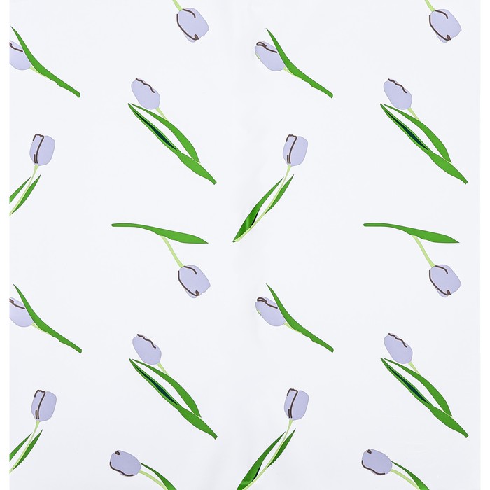 Пленка для цветов матовая, "Акварельные тюльпаны", 57х56см, сиреневые