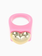 Кольцо пластиковое «Сердце», широкое, персиковое, размер 18.5 10236141