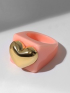 Кольцо пластиковое «Сердце», широкое, персиковое, размер 18.5 10236141