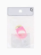 Кольцо пластиковое «Сердце», широкое, персиковое, размер 18.5 - Фото 4