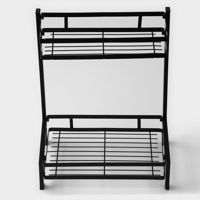 УЦЕНКА Полка для кухни 2-х ярусная Доляна, 33,5×20,5×39 см, цвет чёрный