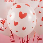 Шар латексный 12" «Я тебя люблю» сердечки, белый, пастель, 5 ст., набор 25 шт., МИКС - фото 23404315