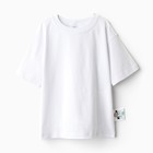 Футболка детская MINAKU:Basic line kids, белая, рост 110 см - Фото 7