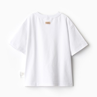 Футболка детская однотонная MINAKU: Basic line kids, белая, рост 116 см