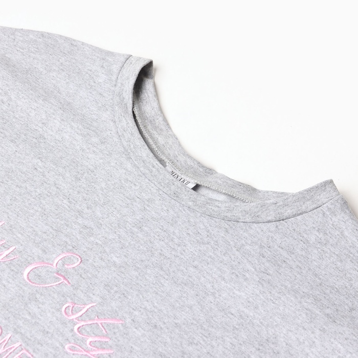 Комплект (футболка, шорты) женский MINAKU: SPORTY & STYLISH цвет светло-серый, р-р 46
