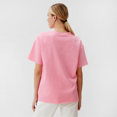 Футболка оверсайз женская MINAKU FIT: SPORTY & STYLISH, светло-розовая, размер 48
