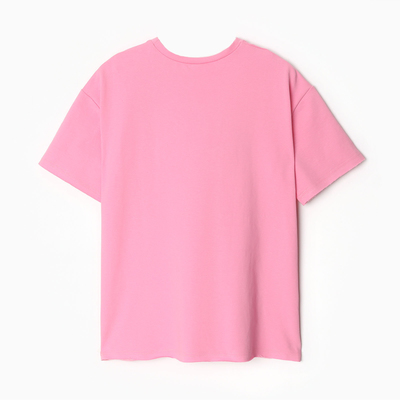 Футболка оверсайз женская MINAKU FIT: SPORTY & STYLISH, светло-розовая, размер 48