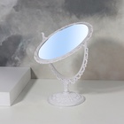 УЦЕНКА Зеркало настольное «Овал», двустороннее, с увеличением, зеркальная поверхность 11 × 15,5 см, цвет белый - Фото 4