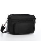 Сумка мужская через плечо, Sacvoyage на молнии, 3 наружных кармана, 20×8×13 см, чёрная - Фото 5