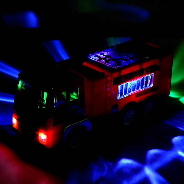 Машина «Пожарная служба», свет, звук, работает от батареек - фото 1907966647