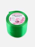 Лента атласная, 75 мм, 23±1 м, зелёная №19 - Фото 7