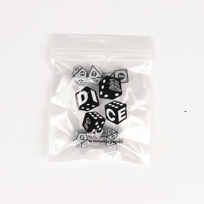 Набор кубиков для D&D (Dungeons and Dragons, ДнД) "Время игры", серия: D&D, 7 шт, белые