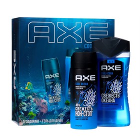 Подарочный набор Axe Cool Ocean: гель для душа и шампунь 2 в 1, 250 мл + дезодорант-аэрозоль,150 мл