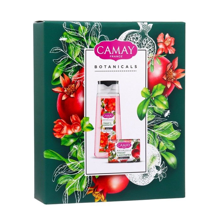 Подарочный набор Camay Pomegranate: гель для душа, 250 мл + туалетное мыло, 85 г - Фото 1