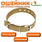 Ошейник брезентовый безразмерный однослойный, 72×3.5 см, песочный - Фото 1