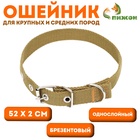 Ошейник брезентовый однослойный, 52×2 см, песочный - Фото 1
