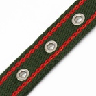 Ошейник брезентовый безразмерный двухслойный, 58×2.5 см, хаки/красный - Фото 7