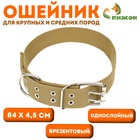 Ошейник брезентовый однослойный, 84×4.5 см, песочный - Фото 1