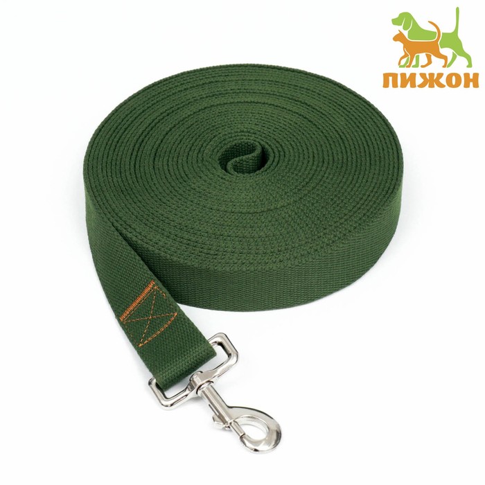 Поводок брезентовый 10 м × 3.5 см, хаки - Фото 1